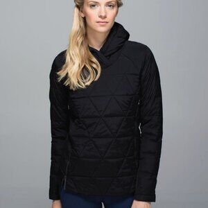 Lululemon Puffer Jacket Hoodie Down Jacket Fluffed Up Pullover Black Size 4